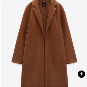 Zara Brown Long Breasted Coat
